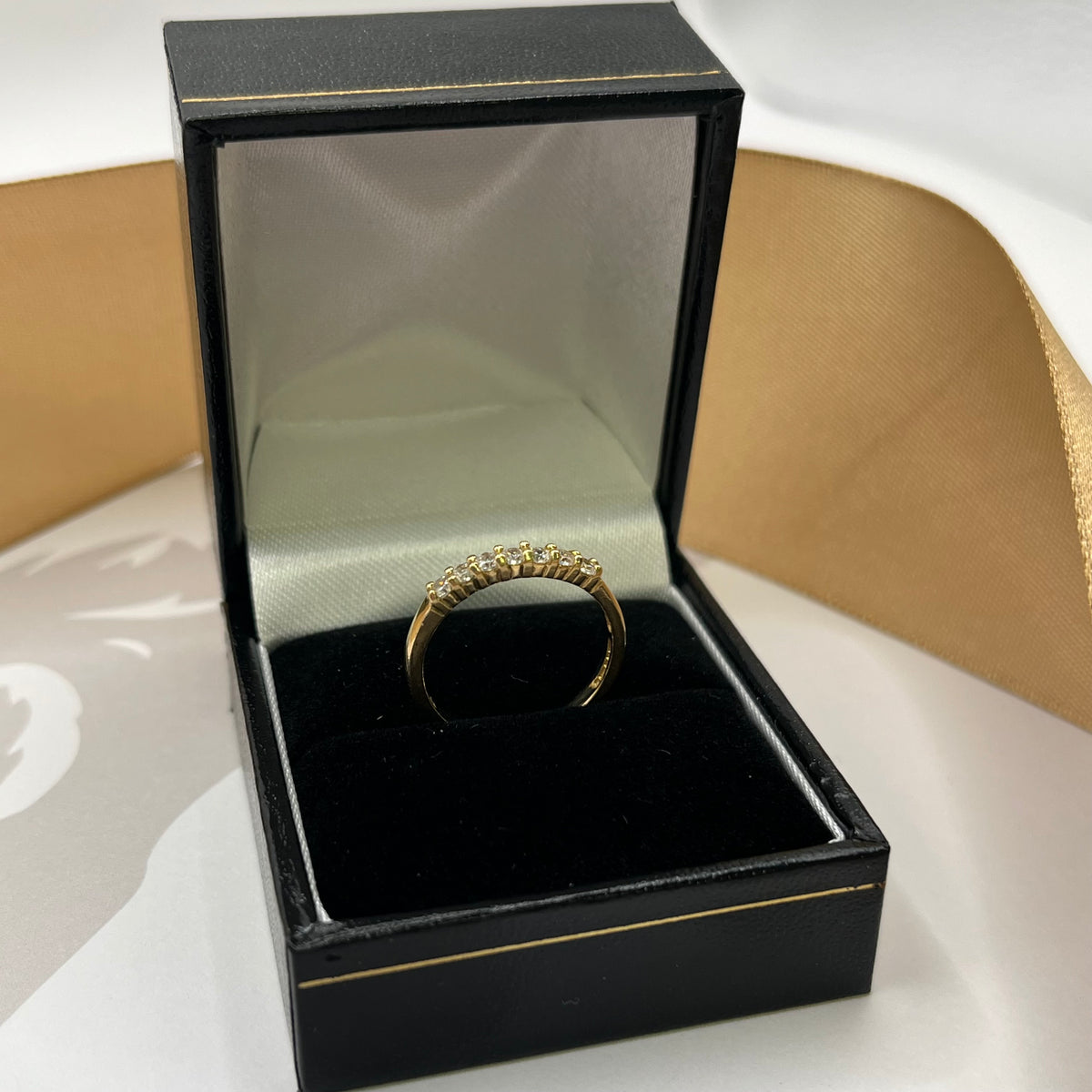 14ct Yellow Gold Cubic Zirconia Half Eternity Ring – view 2
