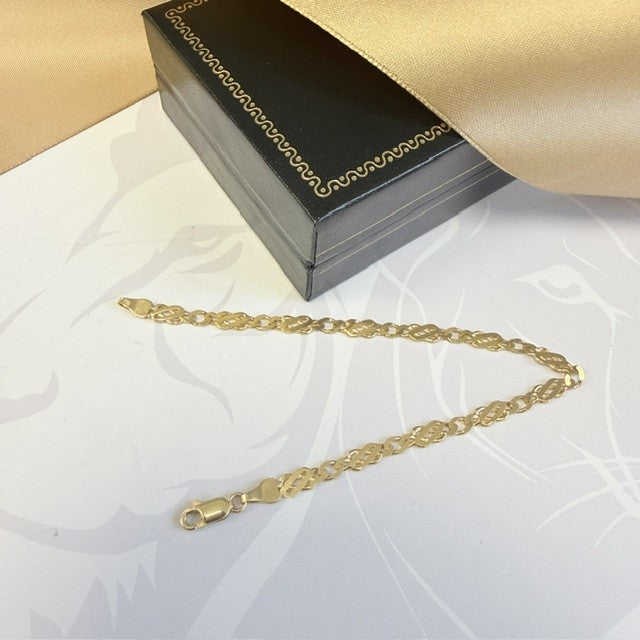 9ct Gold Mariner Bracelet Solid Gold - 7 Inch