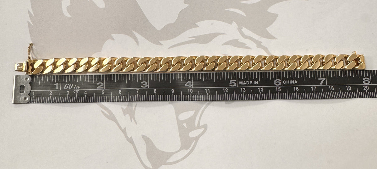 9ct Yellow Gold Curb Bracelet Solid Gold - 8 Inch