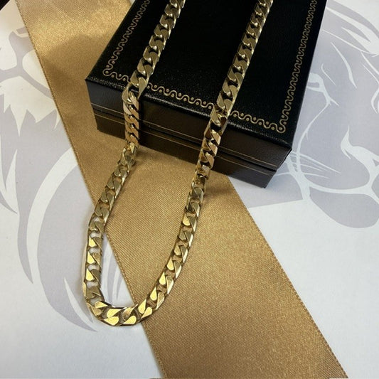 9ct Yellow Gold Curb Chain Solid Gold - 20 Inch