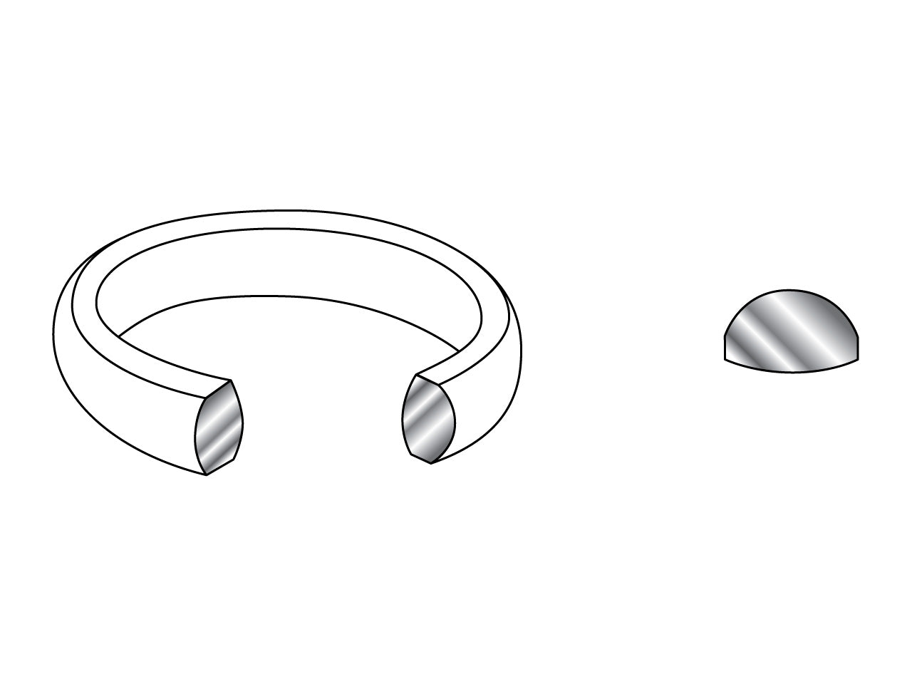 9ct Gold White Court Wedding Ring - 3mm width