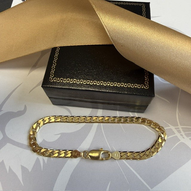 9ct Gold Solid Gold Bracelet - 8 Inch