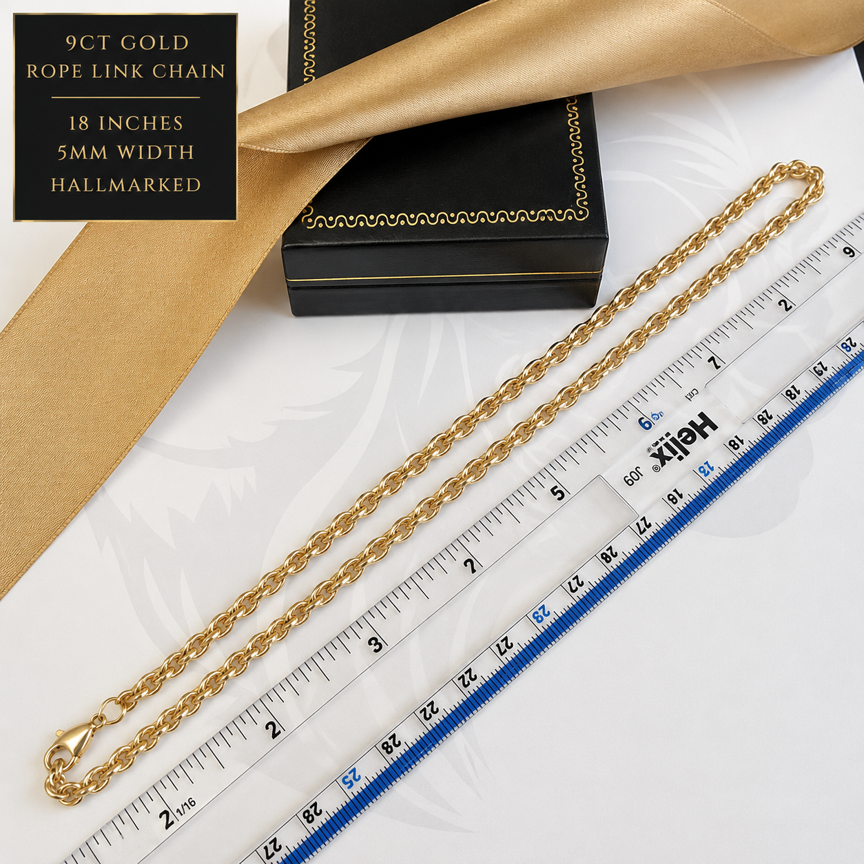 9ct Gold Chunky Rope Chain - 18 Inch