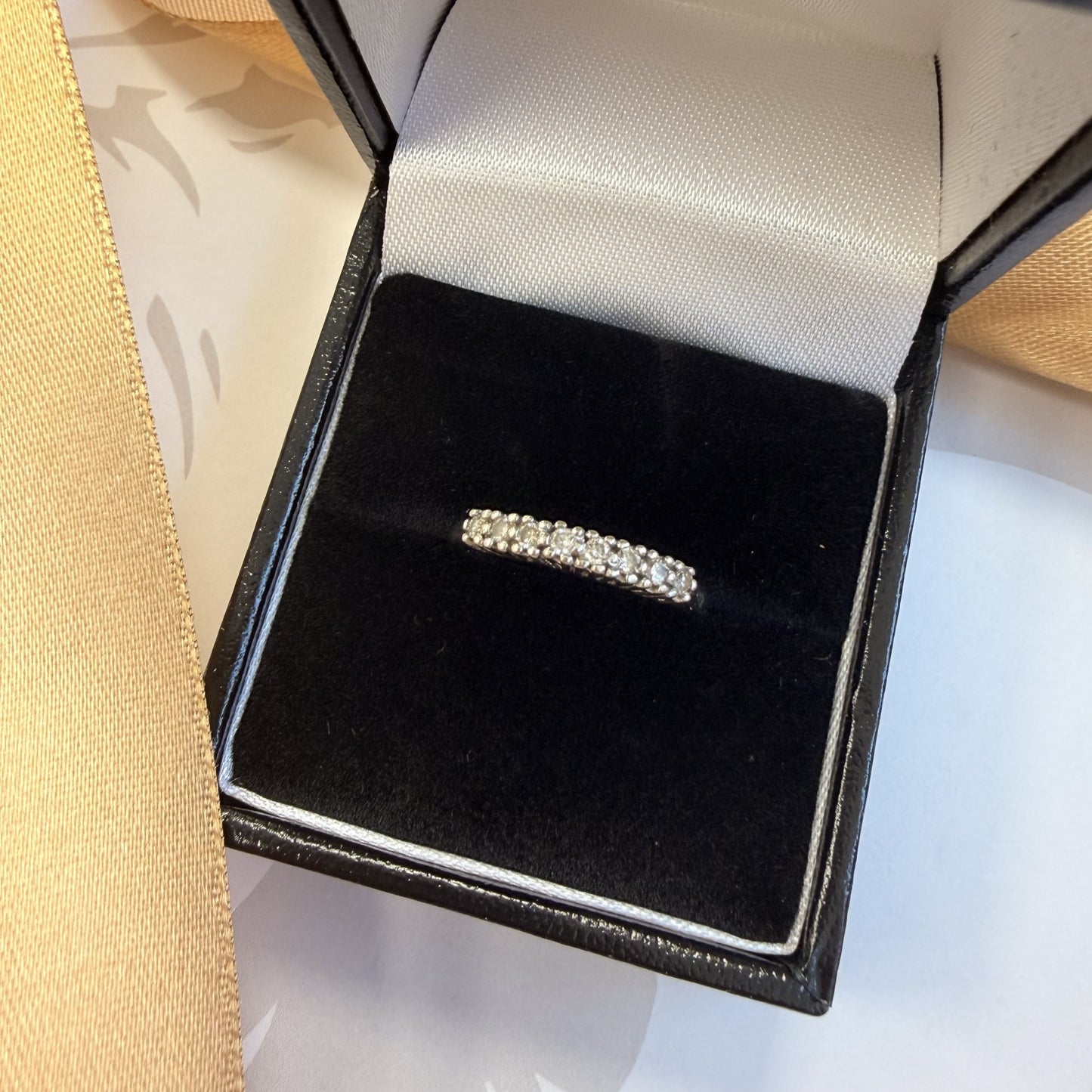 9ct White Gold Diamond Half-Eternity Ring