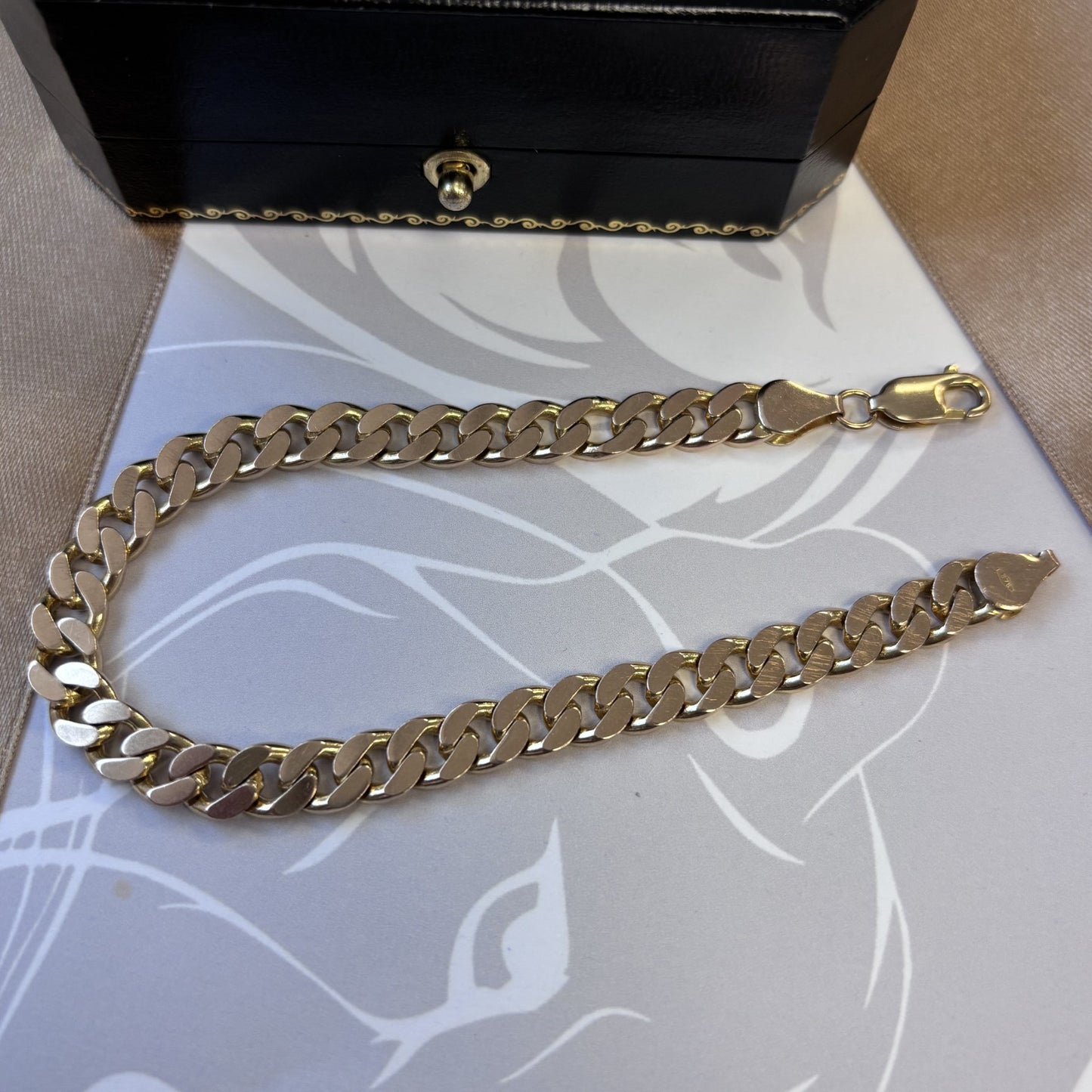 9ct Yellow Gold Flat Curb Link Bracelet