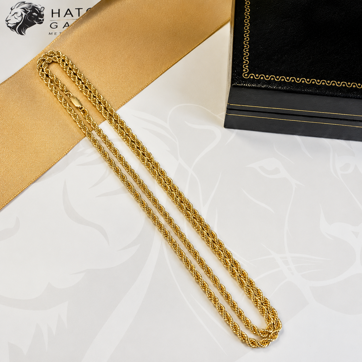 9ct Gold Rope Chain Solid Gold - 28 Inch