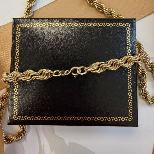 9ct Yellow Gold Rope Chain - 21 Inch