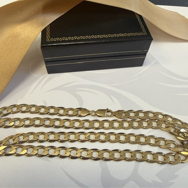 9ct Curb Chain Solid Gold - 24 Inch