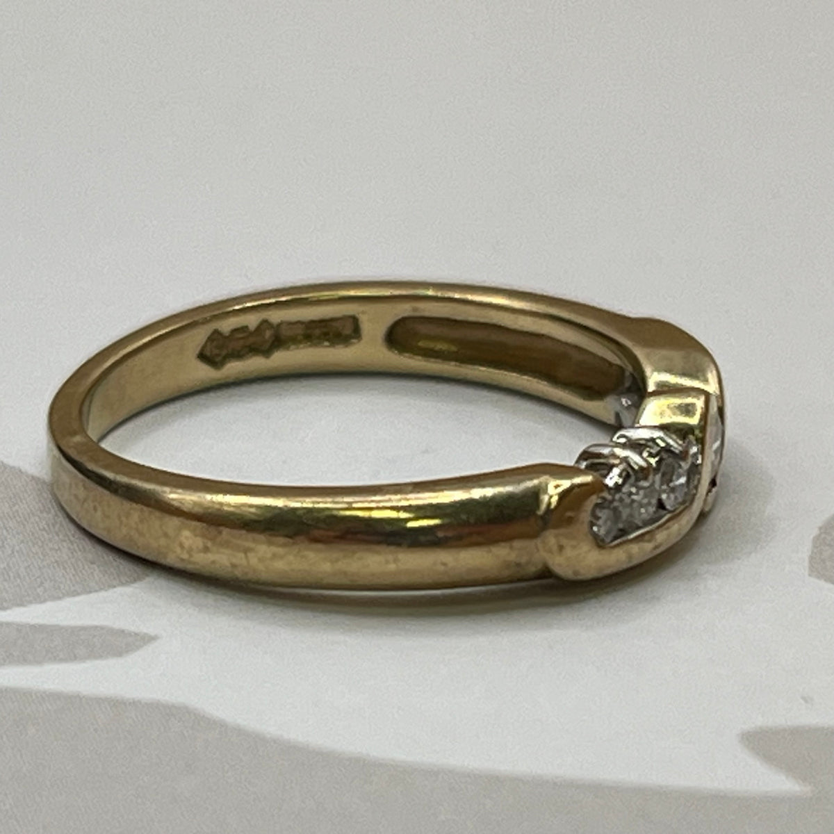 9ct Yellow Gold Diamond Swirl Ring – view 5