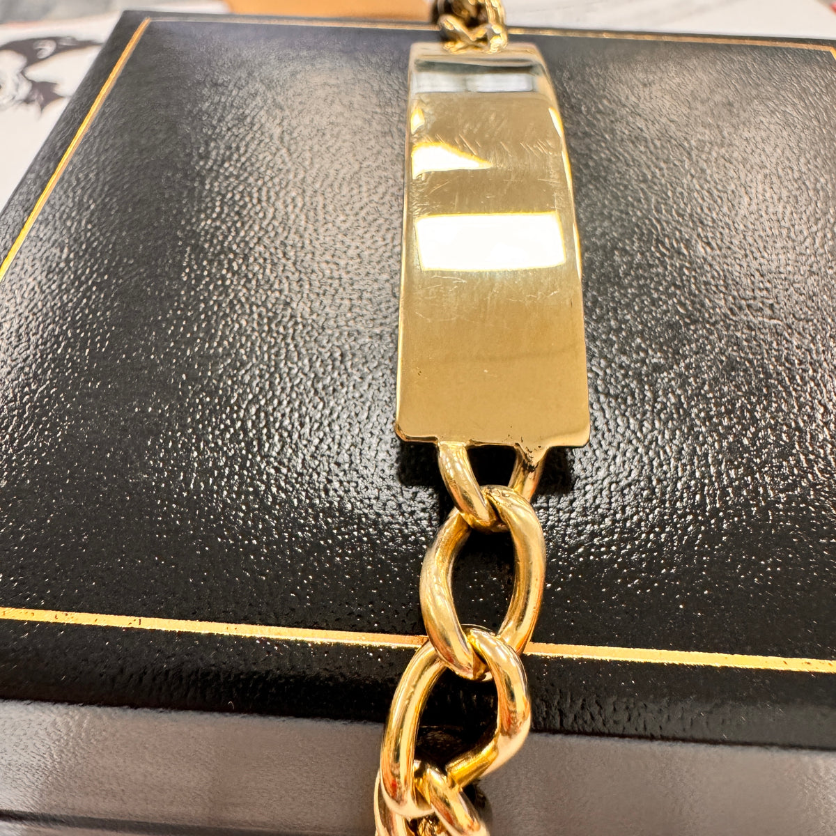 9ct Yellow Gold ID Curb Bracelet - 8 Inch – view 3