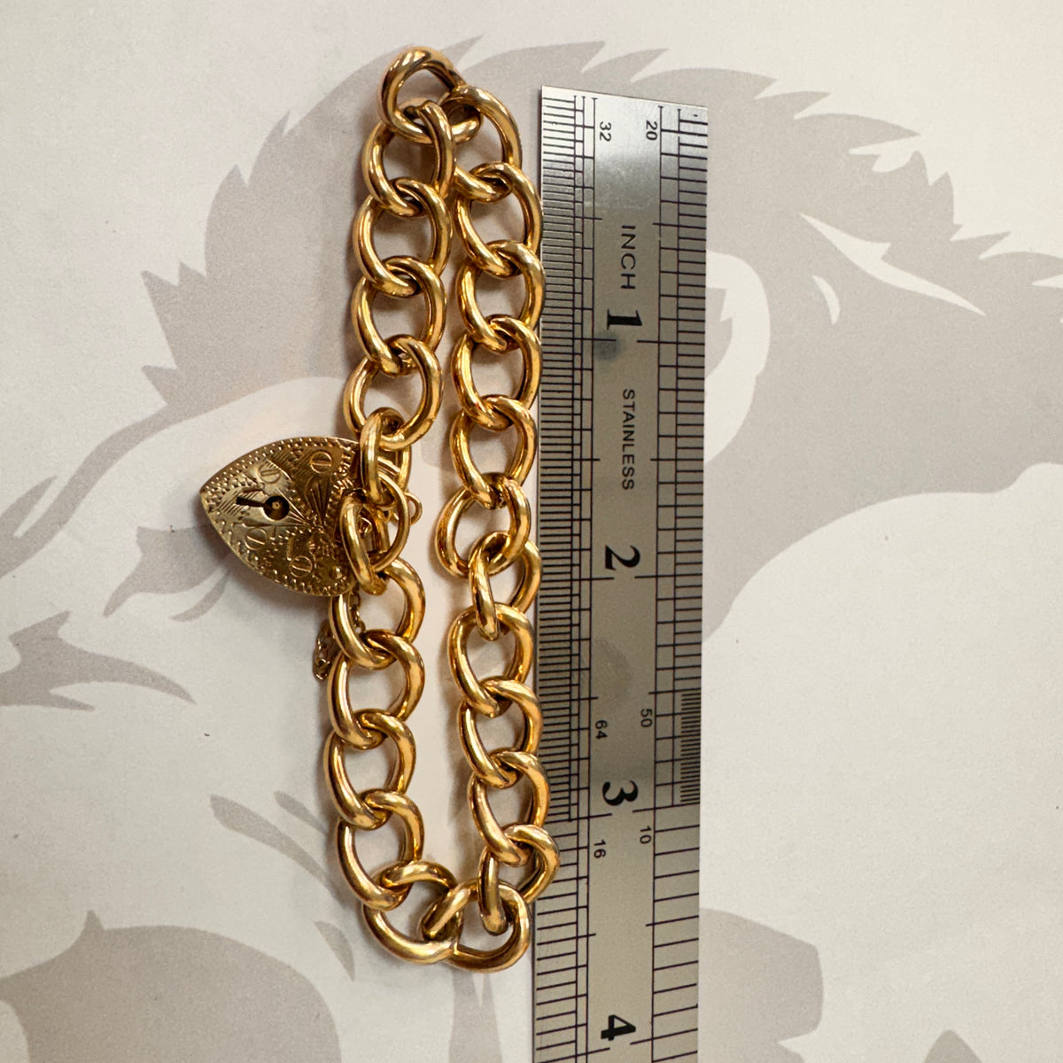 9ct Yellow Gold Padlock Bracelet - 7 Inch – view 5