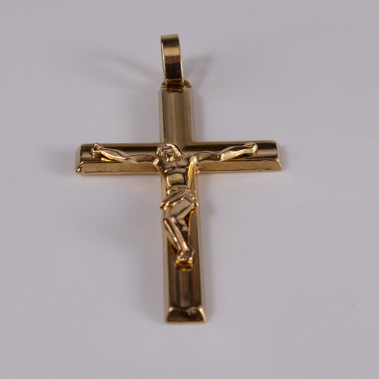 9ct Yellow Gold Raised Crucifix Pendant 45mm