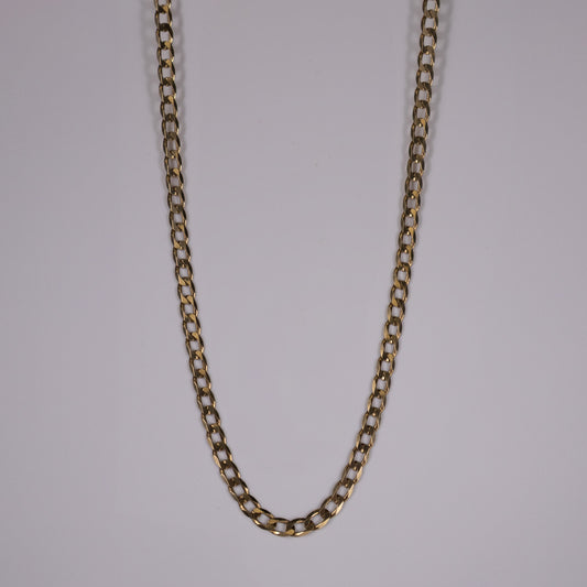 9ct Yellow Gold Curb Chain Necklace 18 inches