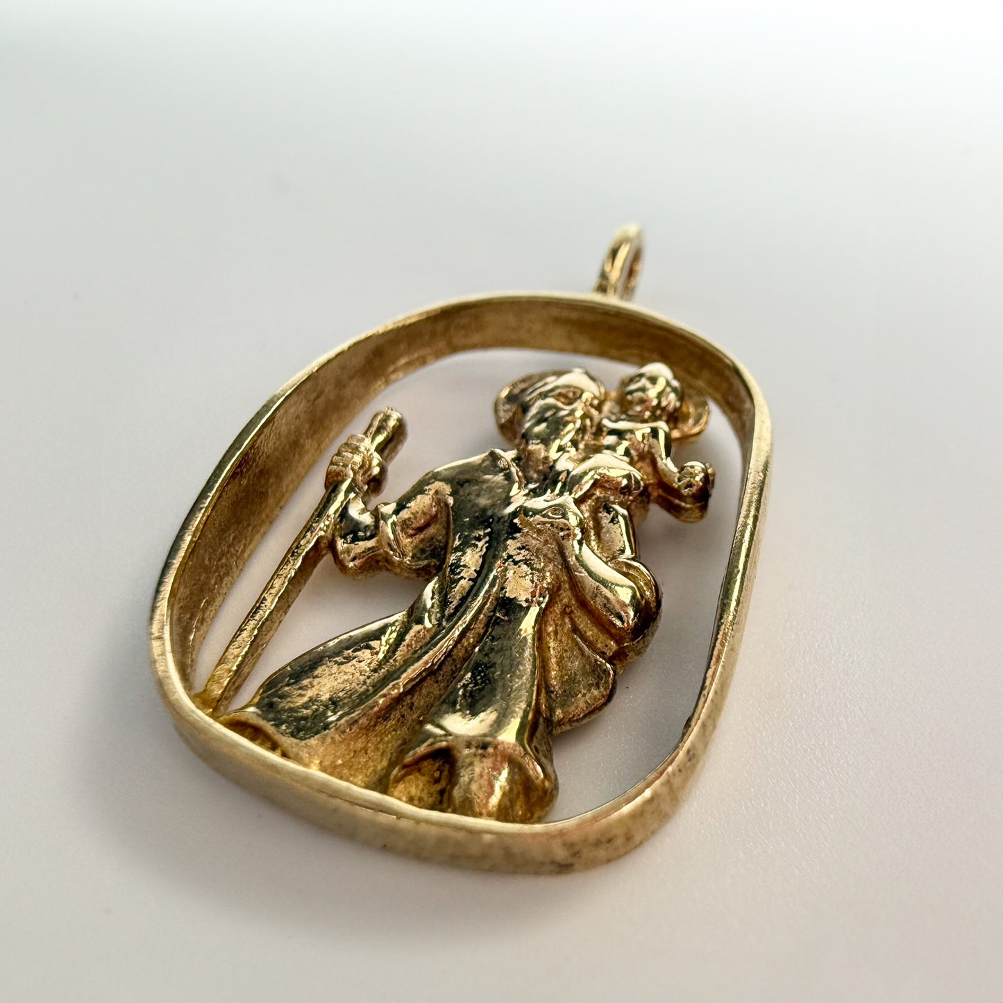 9ct Yellow Gold Saint Christopher Openwork Pendant