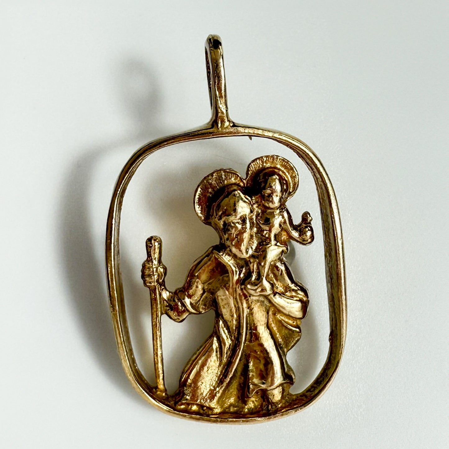 9ct Yellow Gold Saint Christopher Openwork Pendant