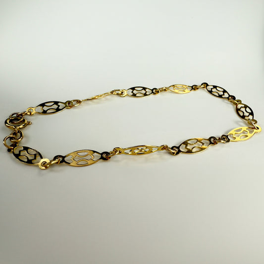 9ct Yellow Gold Fancy Link Bracelet 7.5 inch