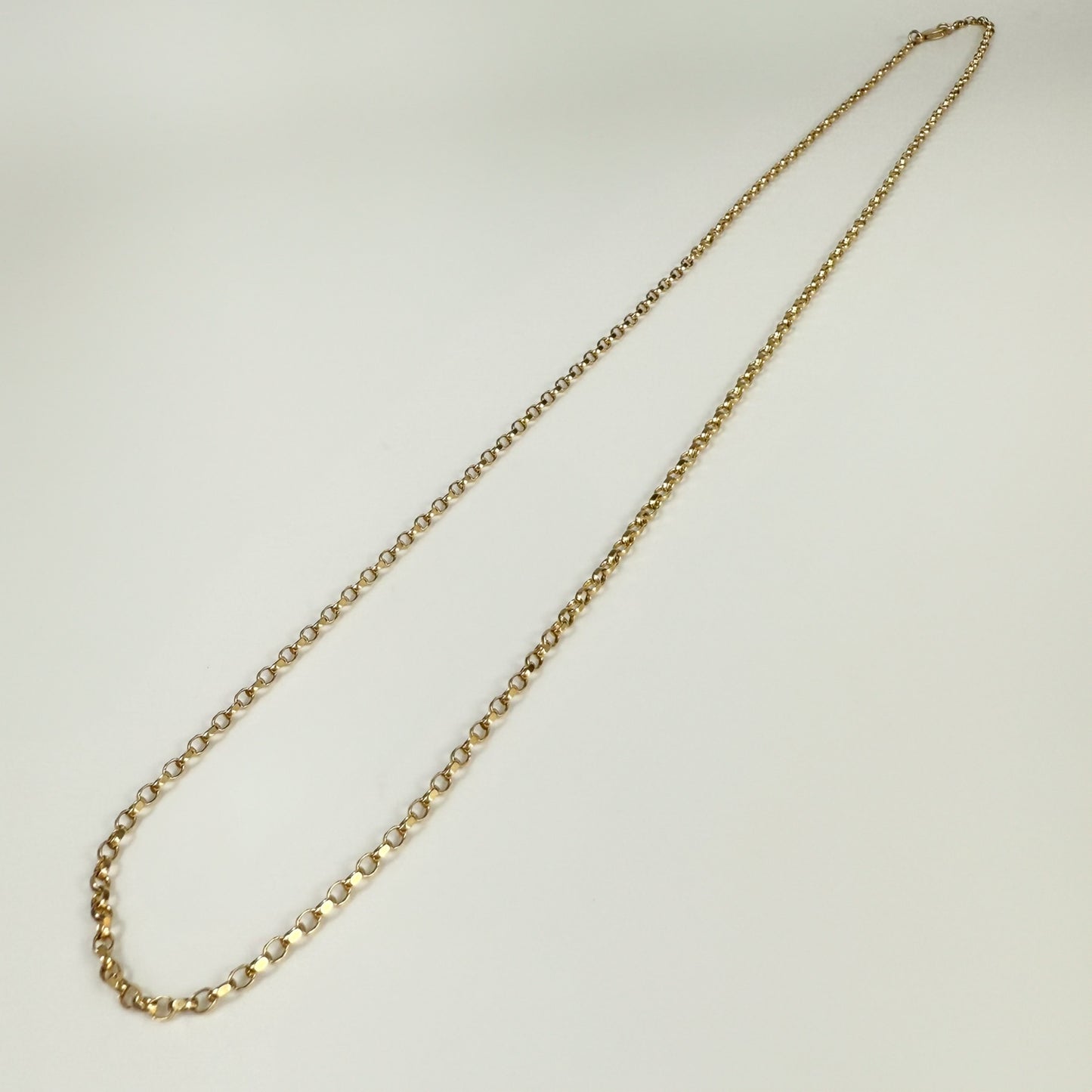 9ct Yellow Gold Small Link 24 inch Belcher Chain