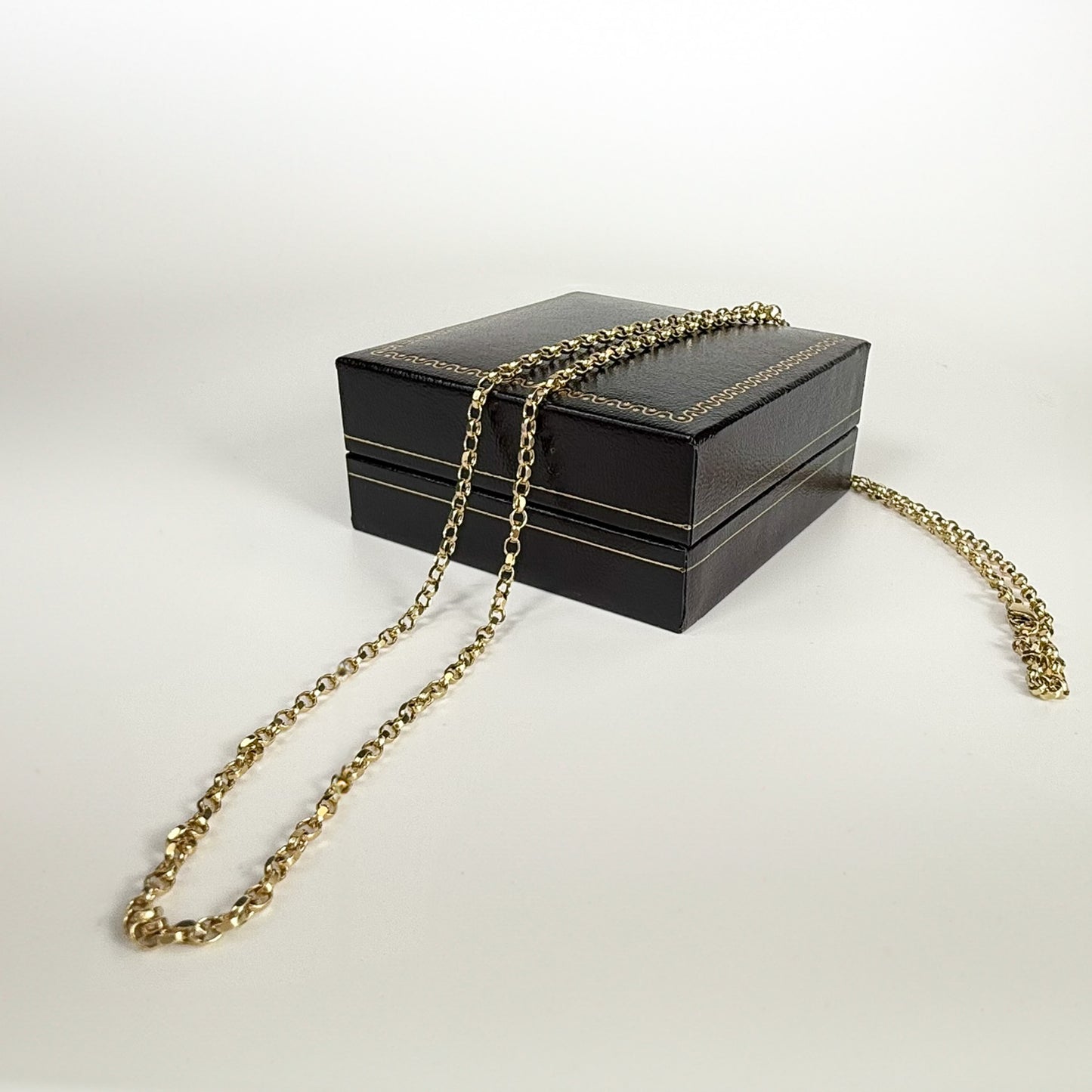 9ct Yellow Gold Small Link 24 inch Belcher Chain