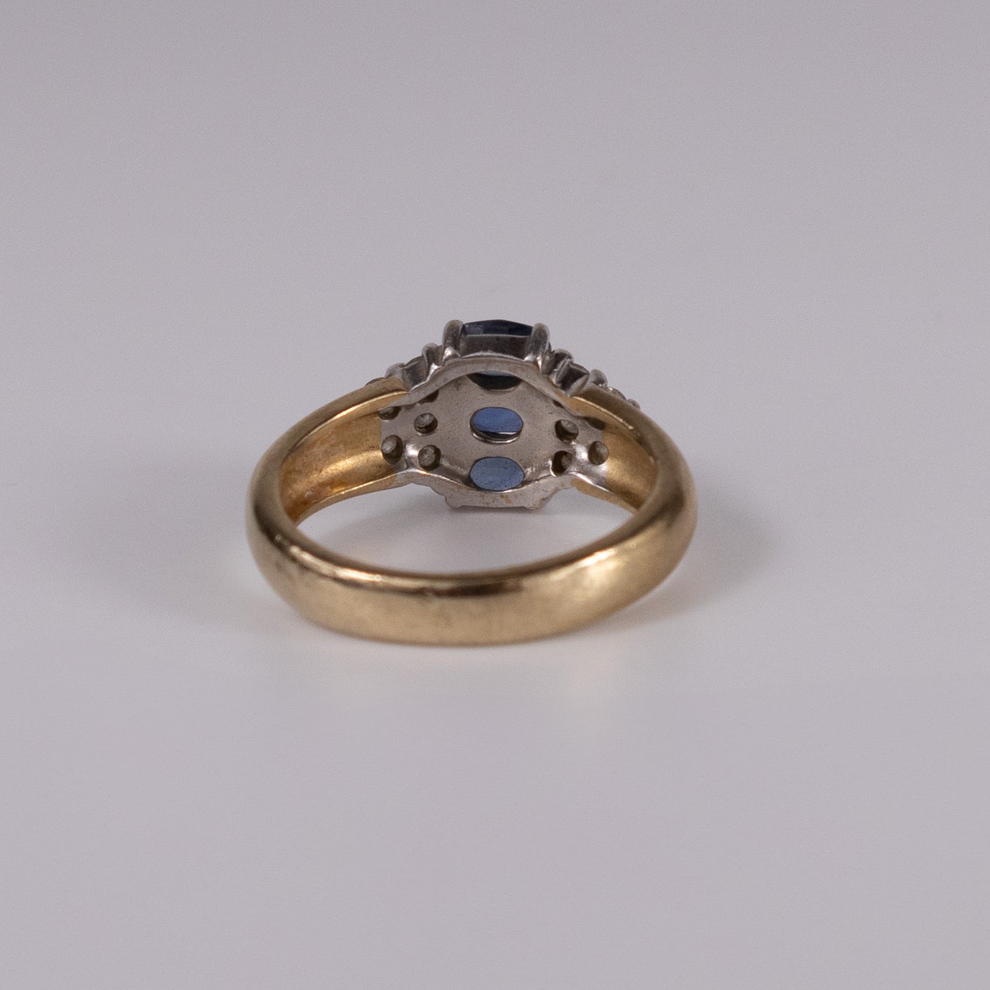 9ct Yellow Gold Sapphire & Diamond Cluster Ring