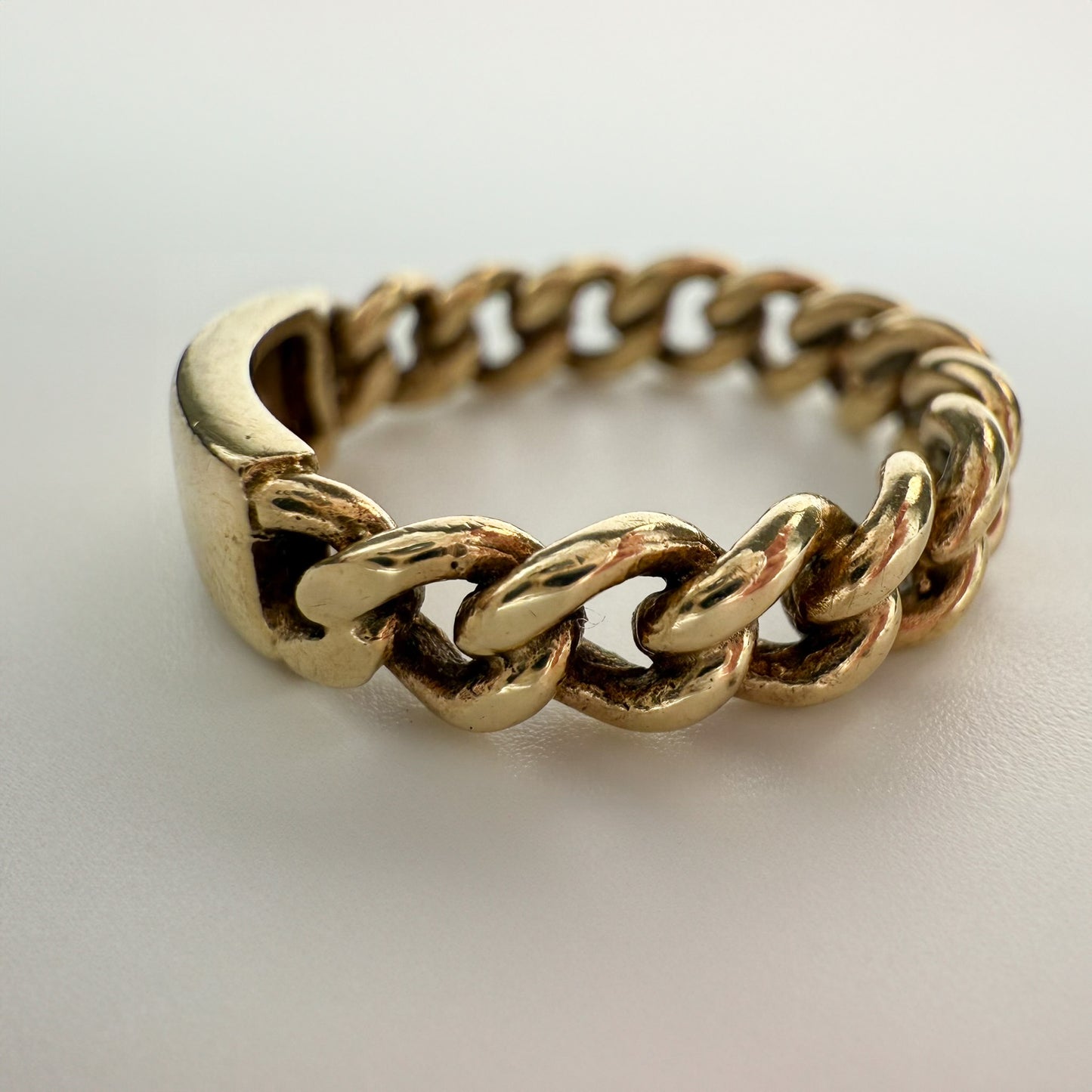 9ct Yellow Gold Curb Link ID Ring