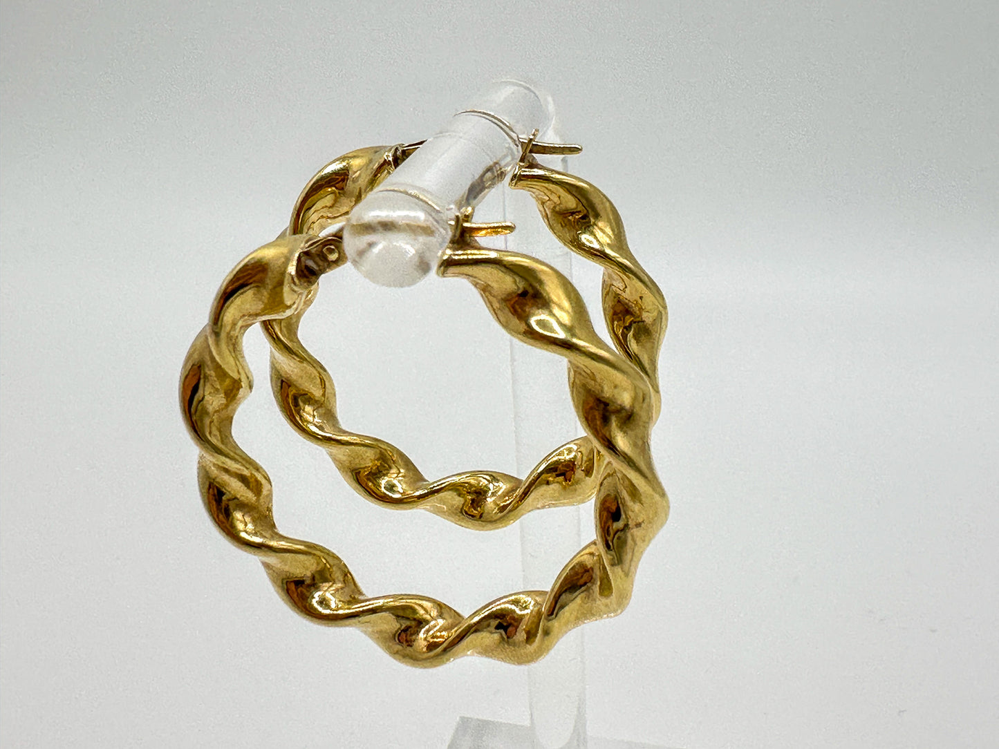 9ct Yellow Gold Twist Hoop Earrings