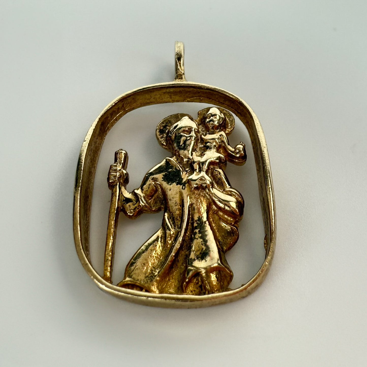 9ct Yellow Gold Saint Christopher Openwork Pendant