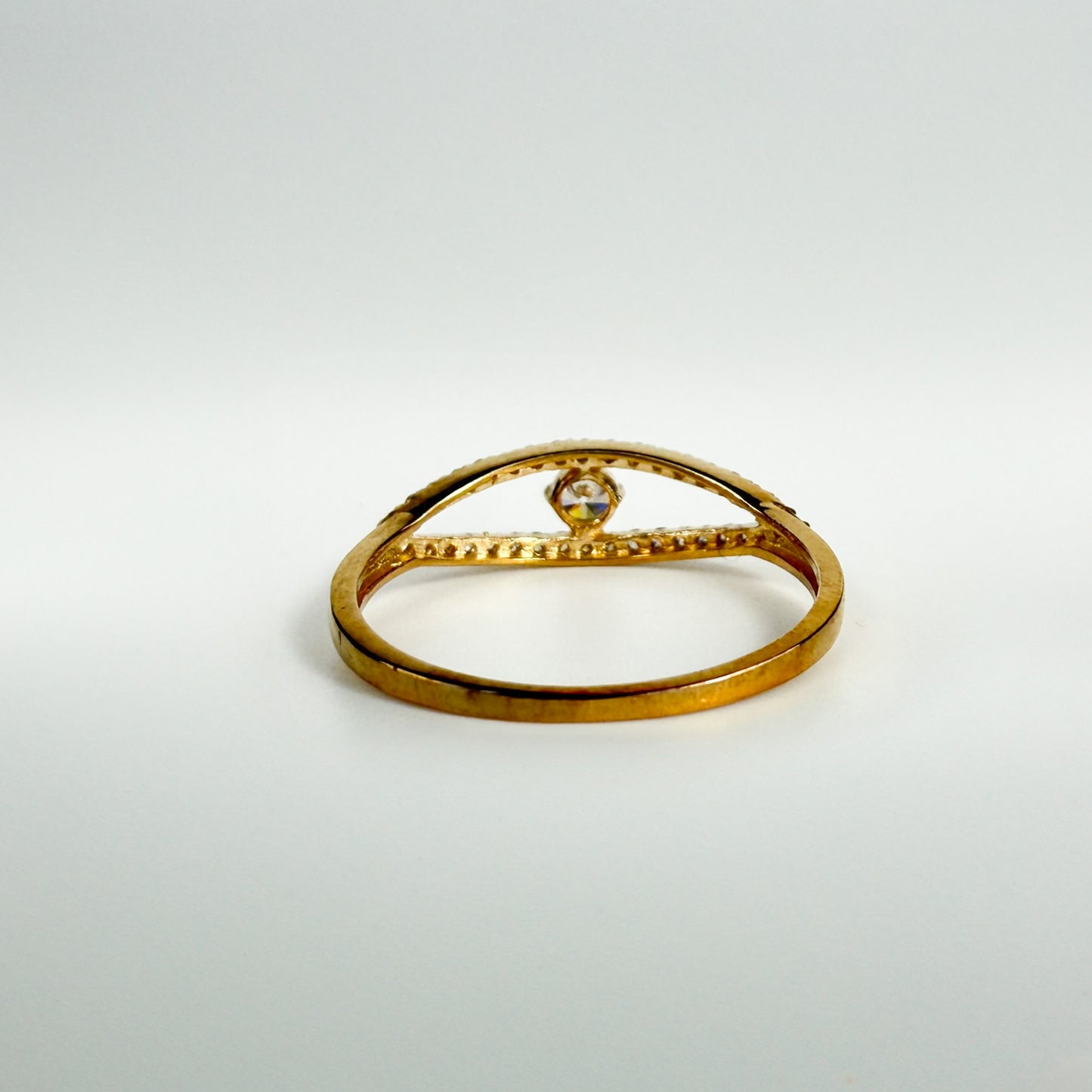 9ct Yellow Gold Cubic Zirconia Open Marquise Ring