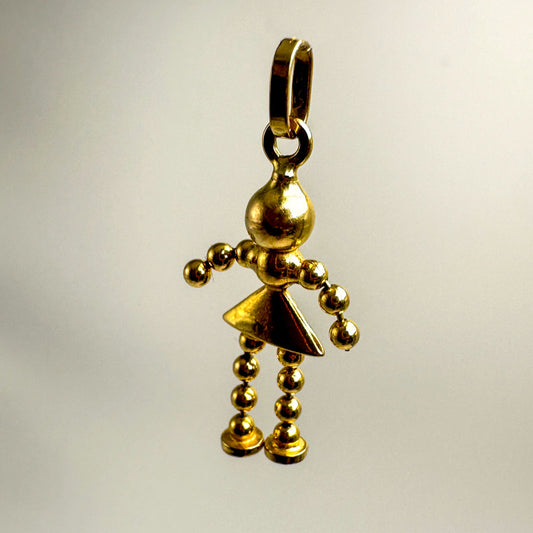 9ct Yellow Gold Stick Woman Pendant