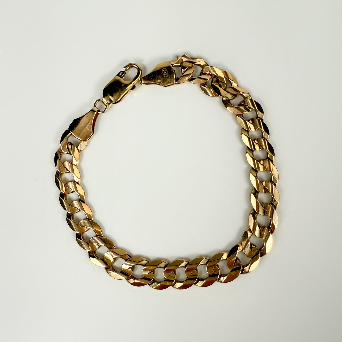 9ct Yellow Gold Curb Bracelet 7½ Inches
