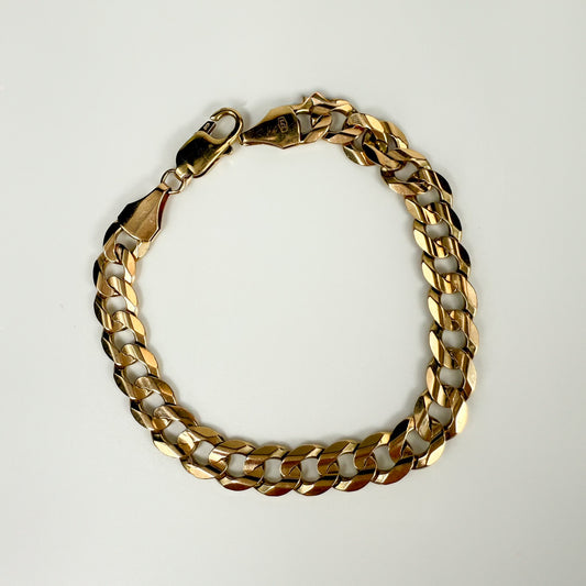9ct Yellow Gold Curb Bracelet 7½ Inches