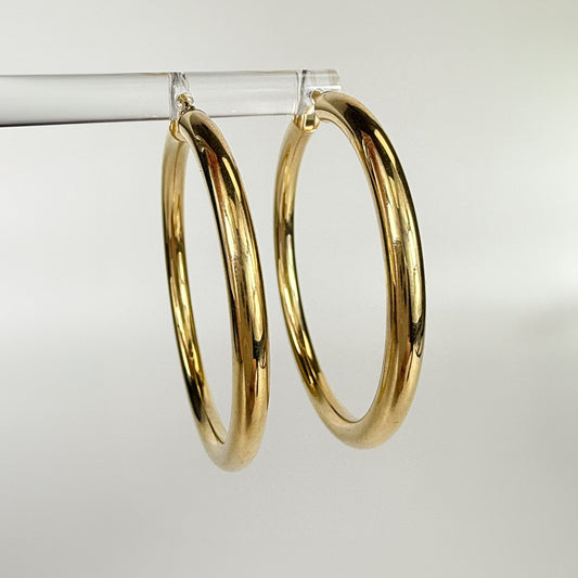 9ct Yellow Gold 4½ cm Hoop Earrings