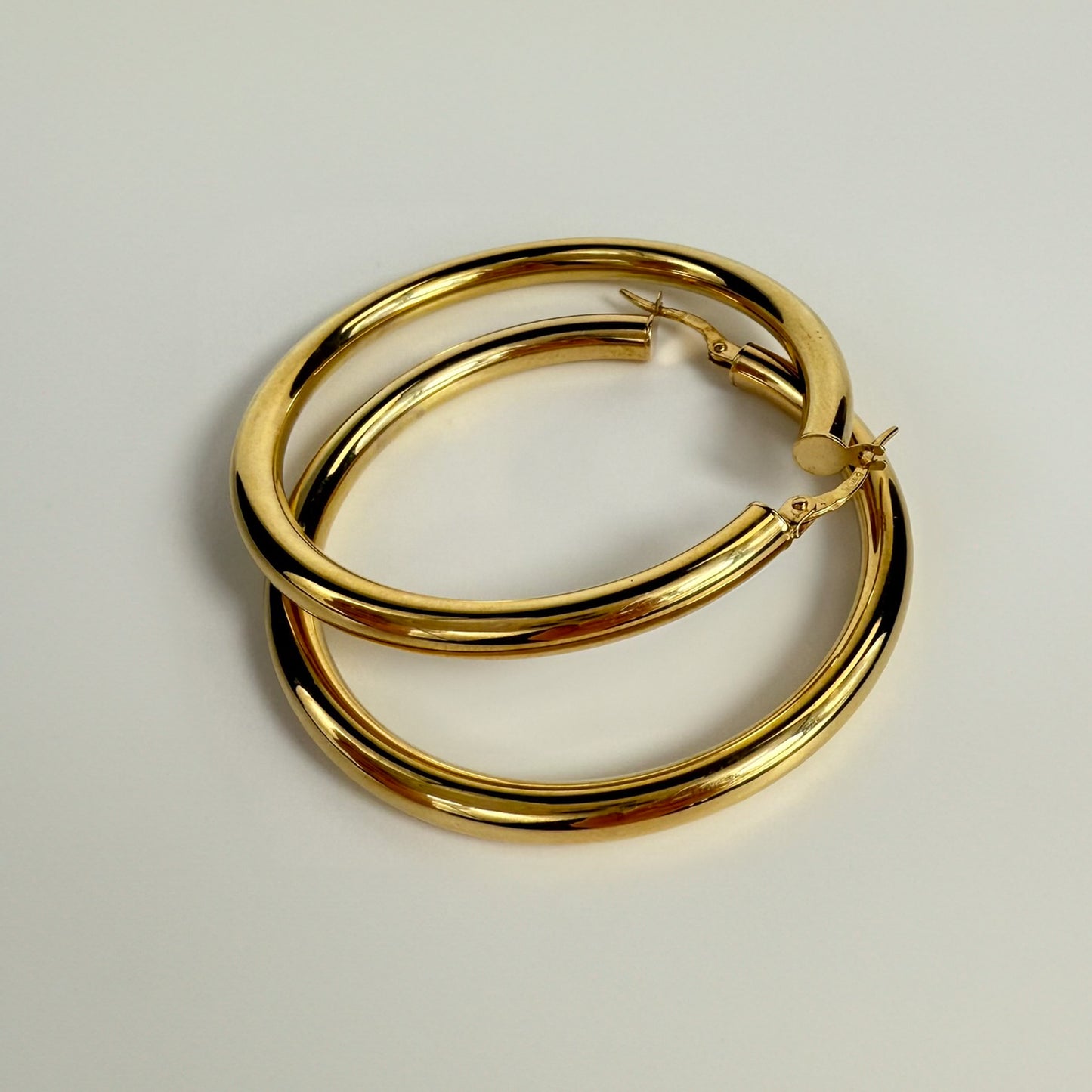 9ct Yellow Gold 4½ cm Hoop Earrings