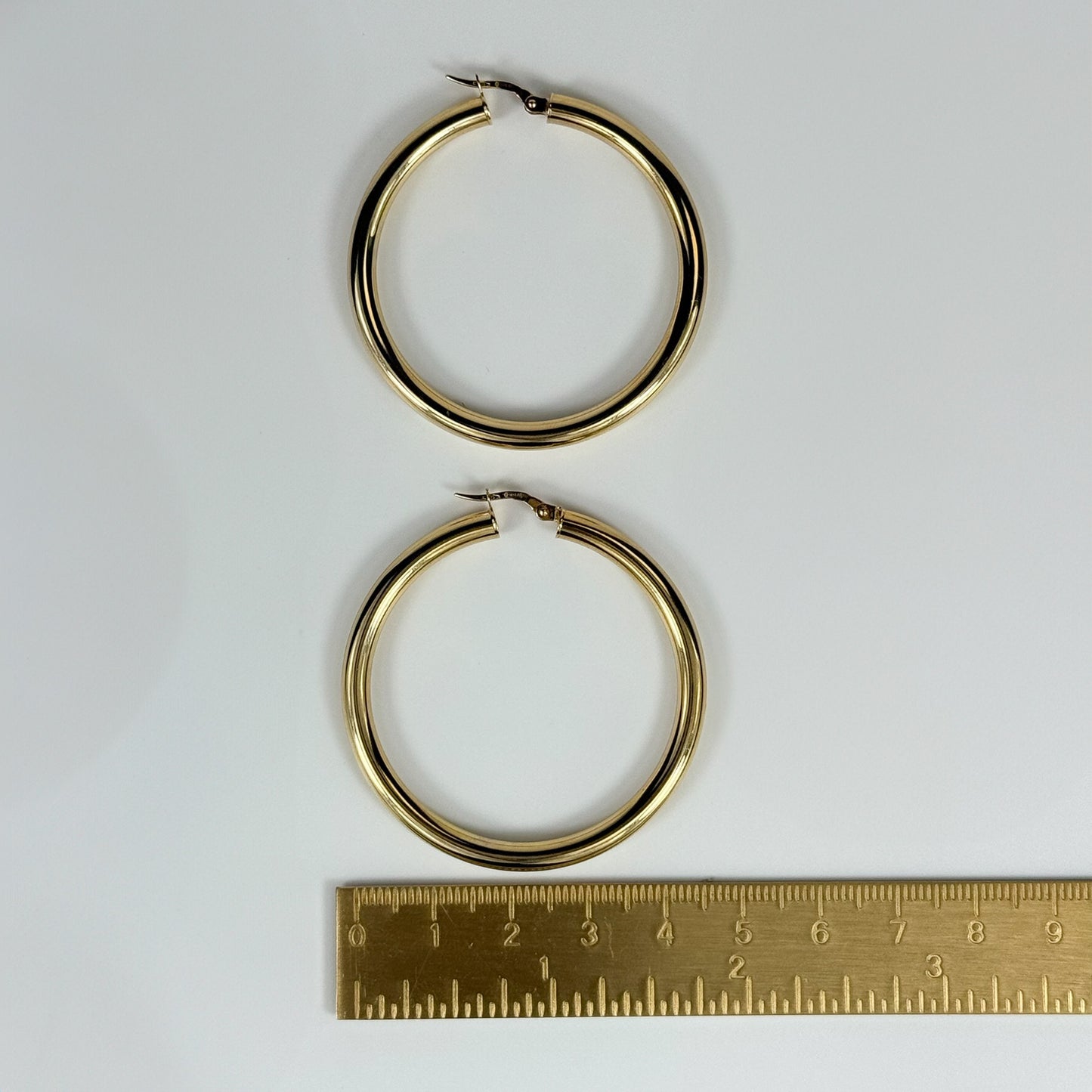 9ct Yellow Gold 4½ cm Hoop Earrings