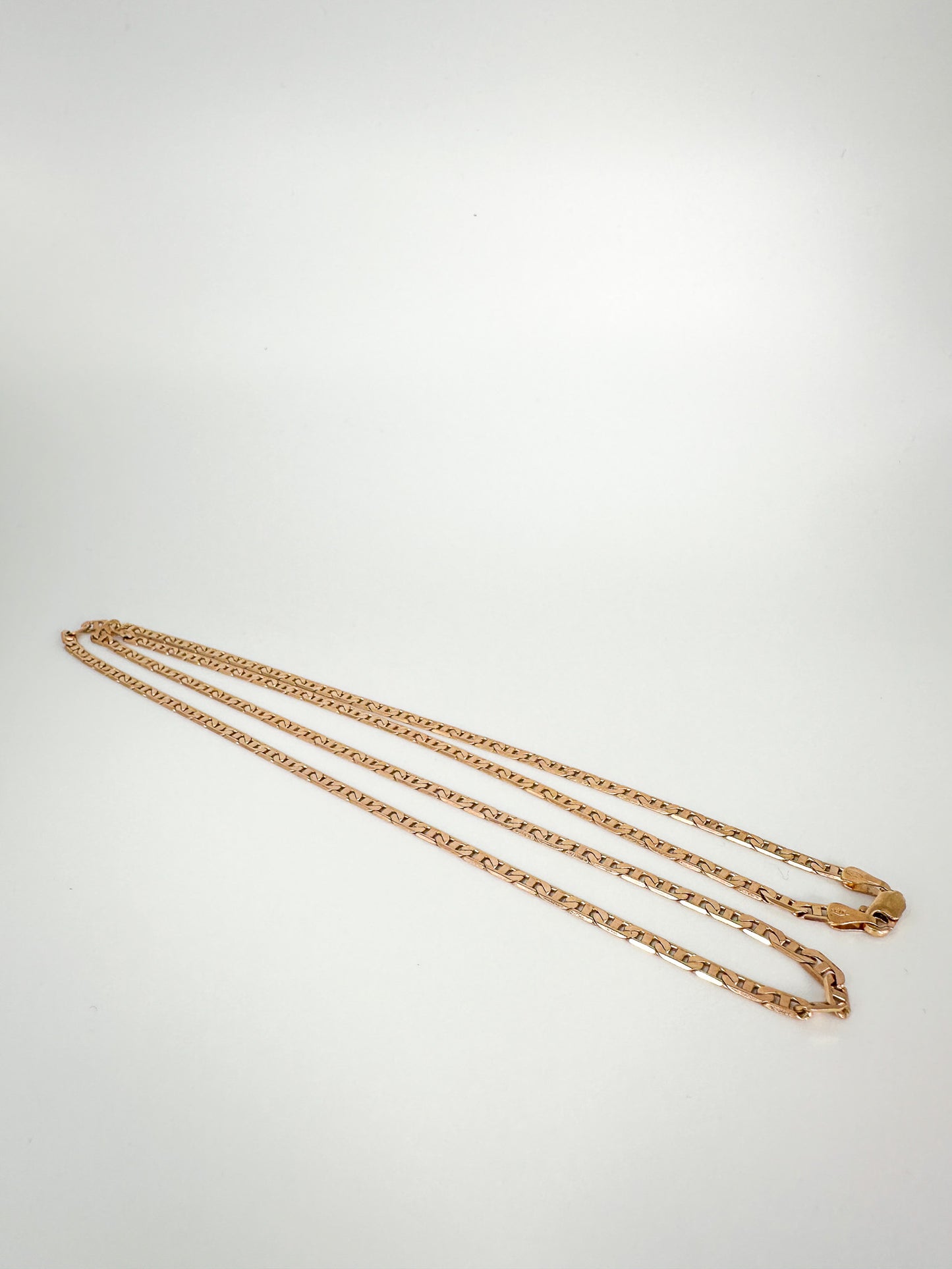 9ct Rose Gold Anchor Mariner Chain - 28 Inch