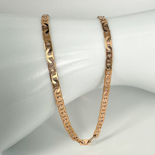 9ct Rose Gold Anchor Mariner Chain - 28 Inch