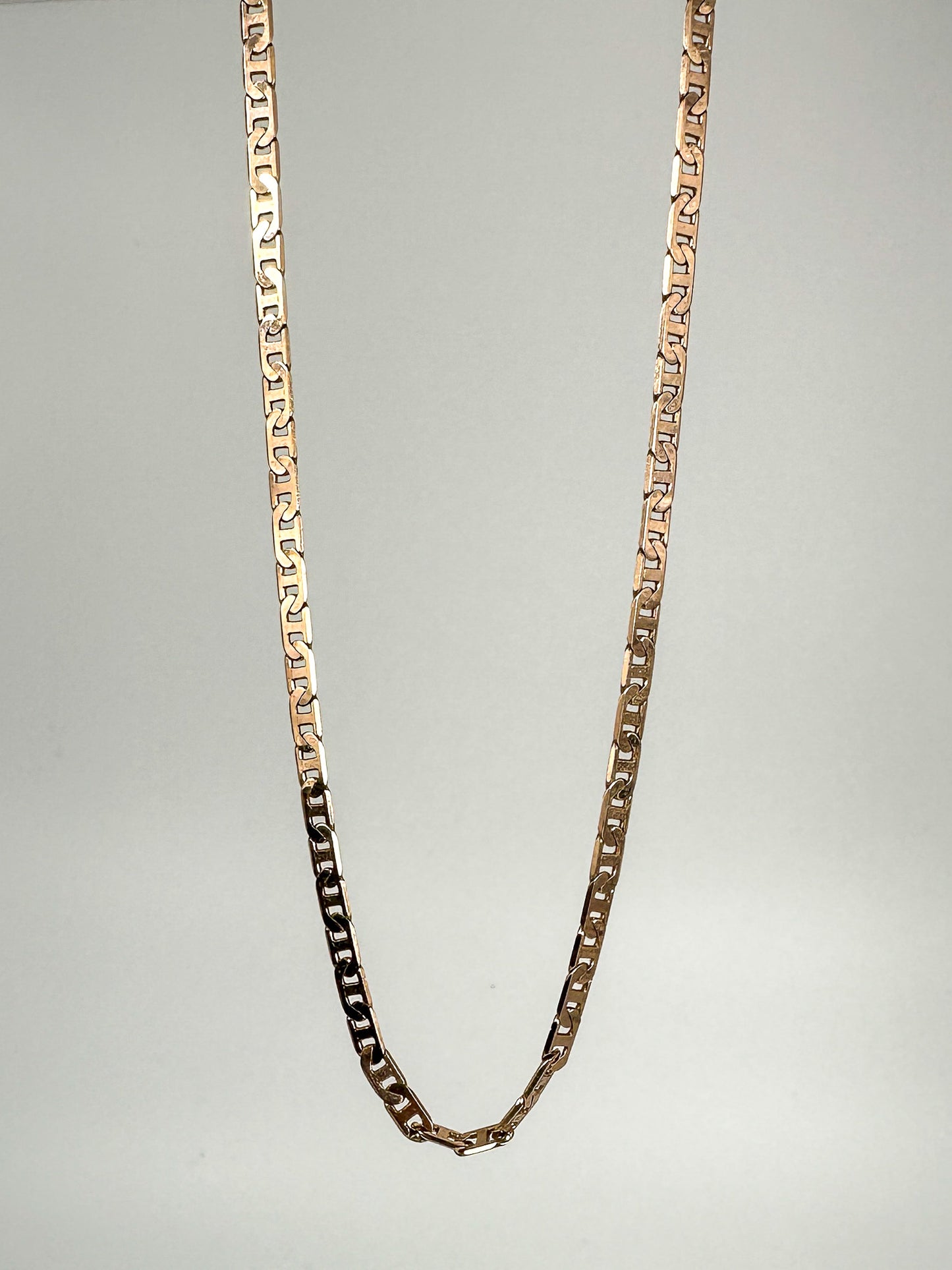 9ct Rose Gold Anchor Mariner Chain - 28 Inch