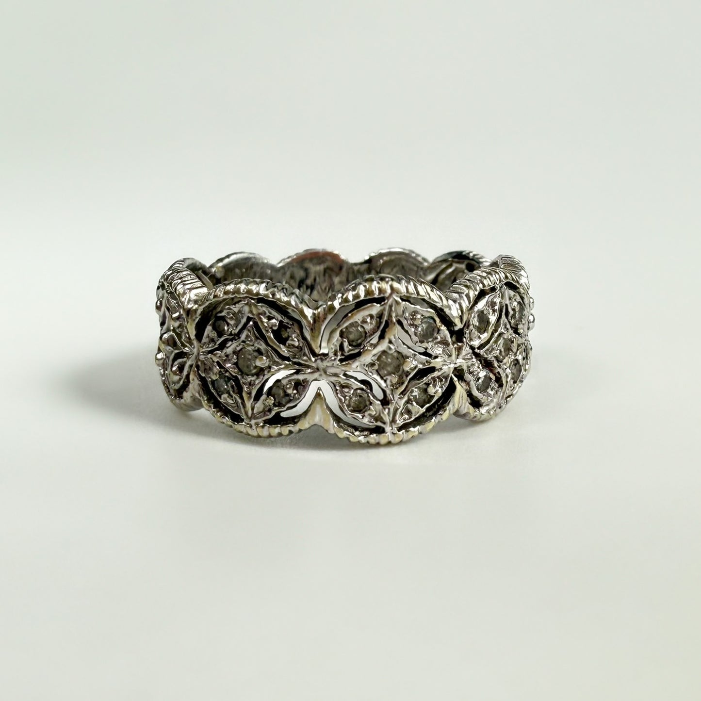 9ct White Gold Diamond Band Ring 0.10ct