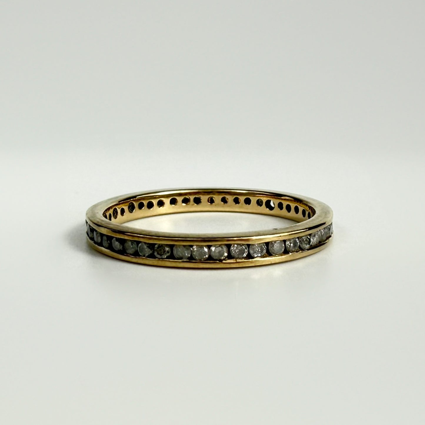 9ct Yellow Gold Cubic Zirconia Eternity Band Ring