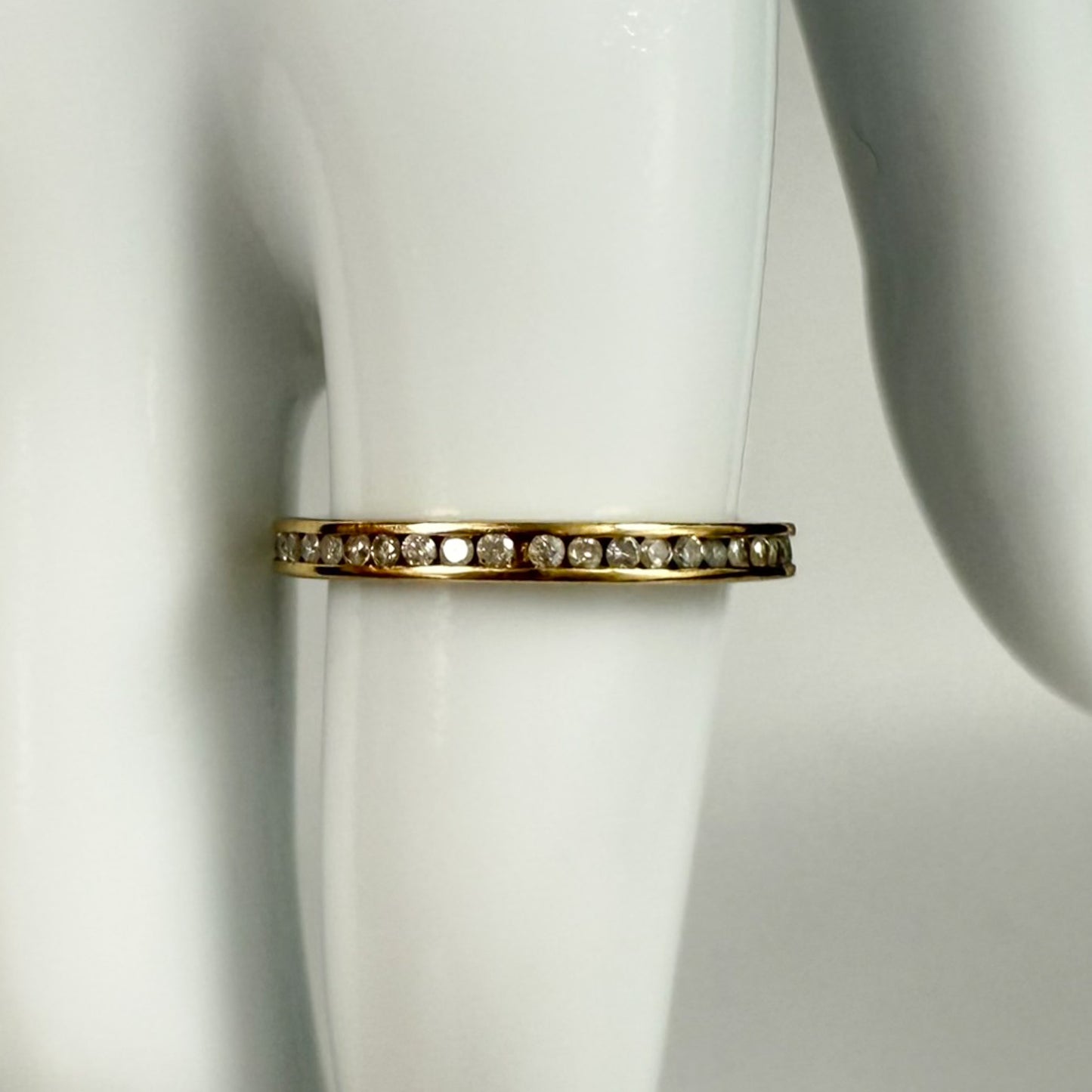 9ct Yellow Gold Cubic Zirconia Eternity Band Ring