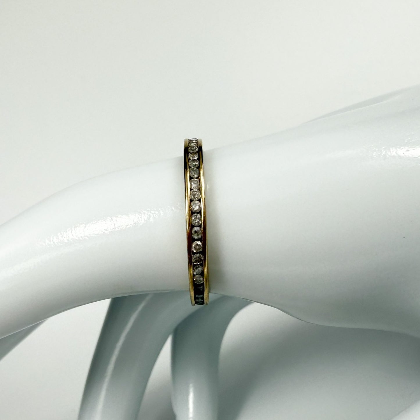 9ct Yellow Gold Cubic Zirconia Eternity Band Ring