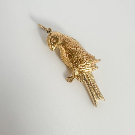 9ct Yellow Gold Parrot Pendant