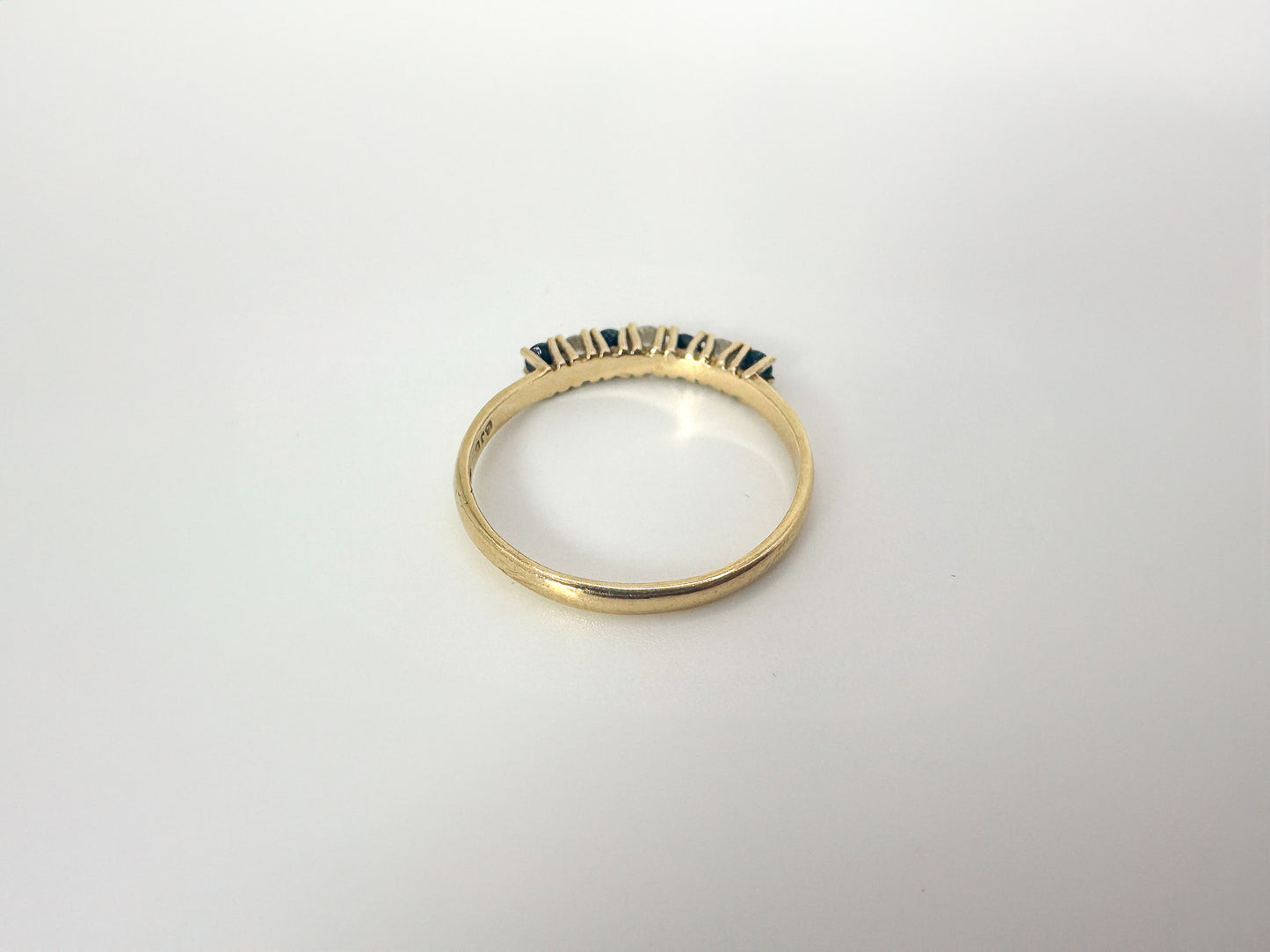 9ct Yellow Gold Sapphire and Cubic Zirconia Eternity Ring