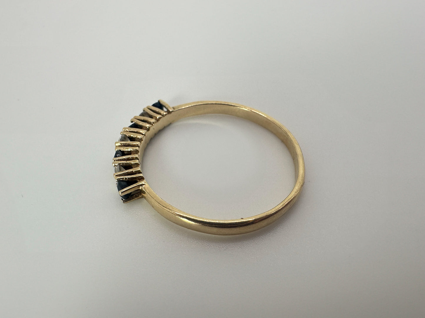 9ct Yellow Gold Sapphire and Cubic Zirconia Eternity Ring