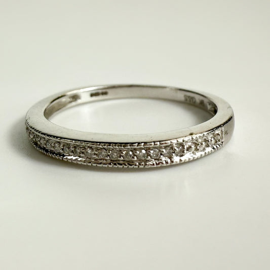 9ct White Gold Diamond Band Ring