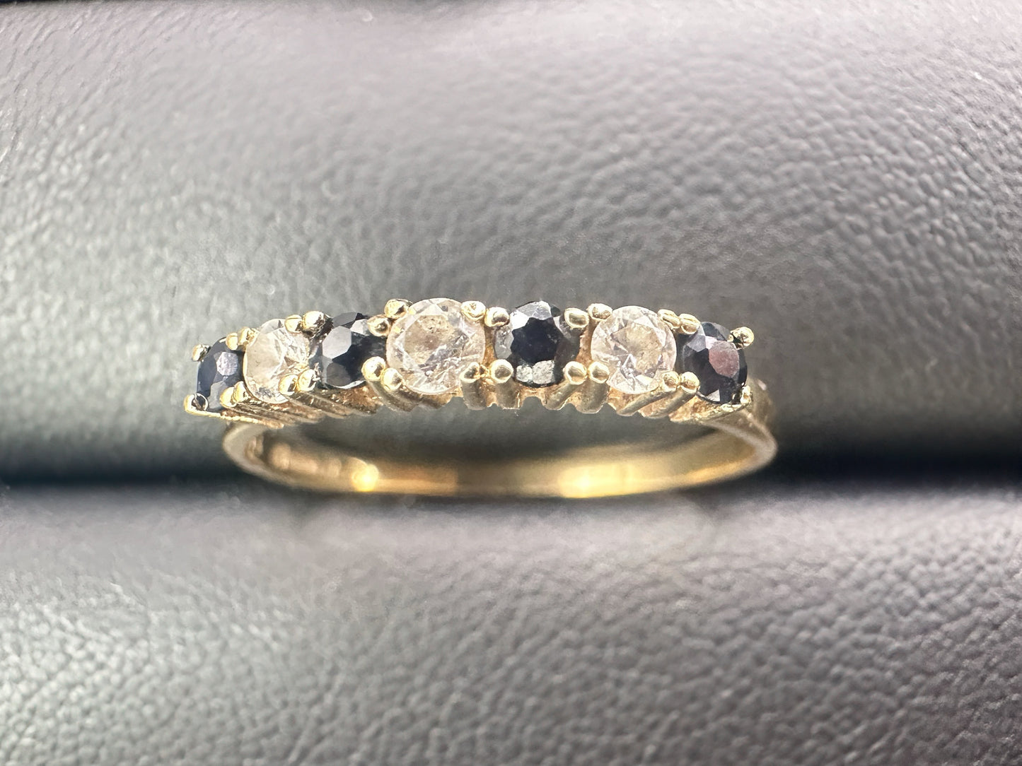 9ct Yellow Gold Sapphire and Cubic Zirconia Eternity Ring