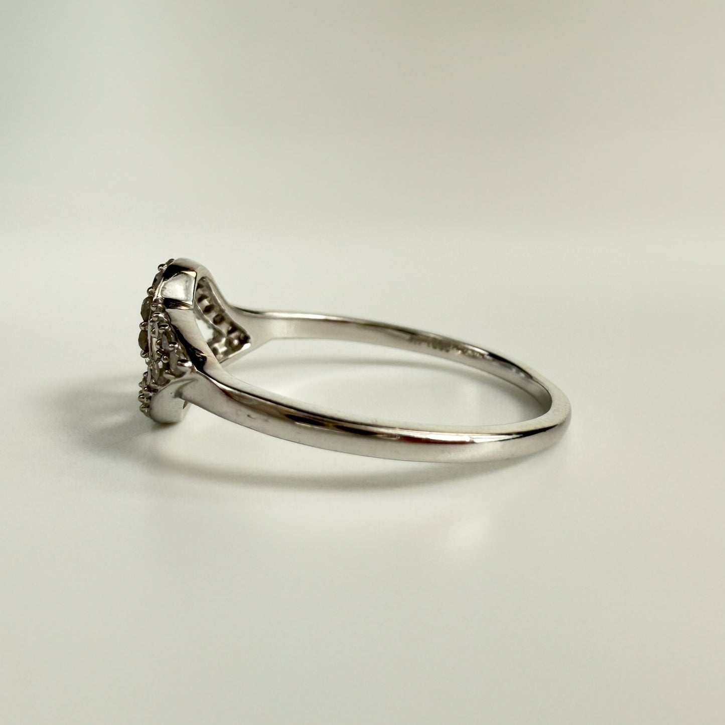 9ct White Gold Diamond Knot Ring
