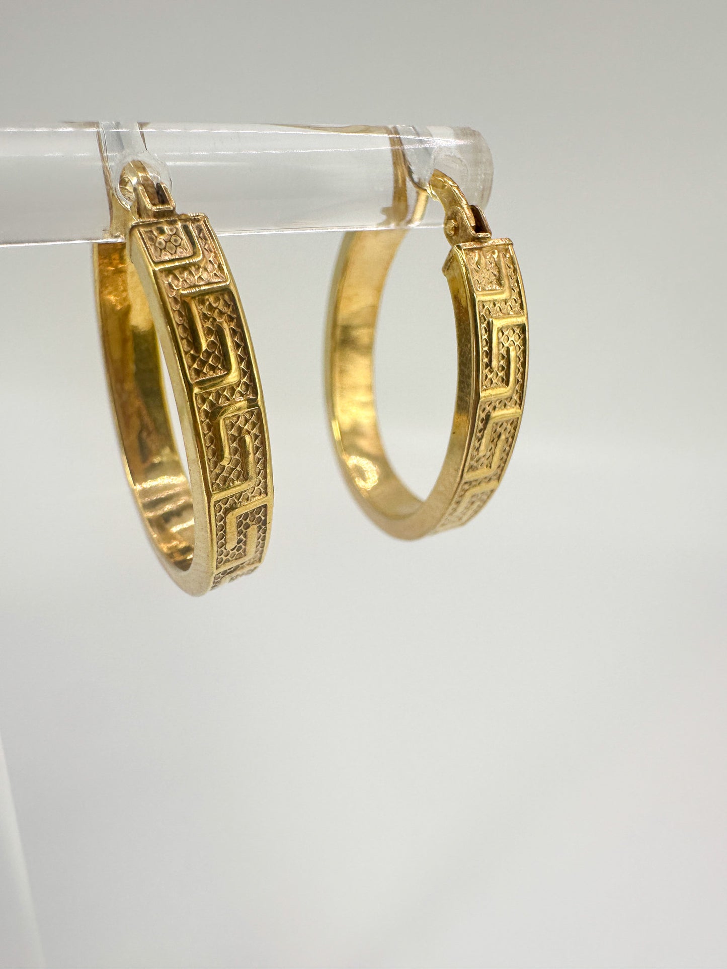 9ct Yellow Gold Greek Link Earrings