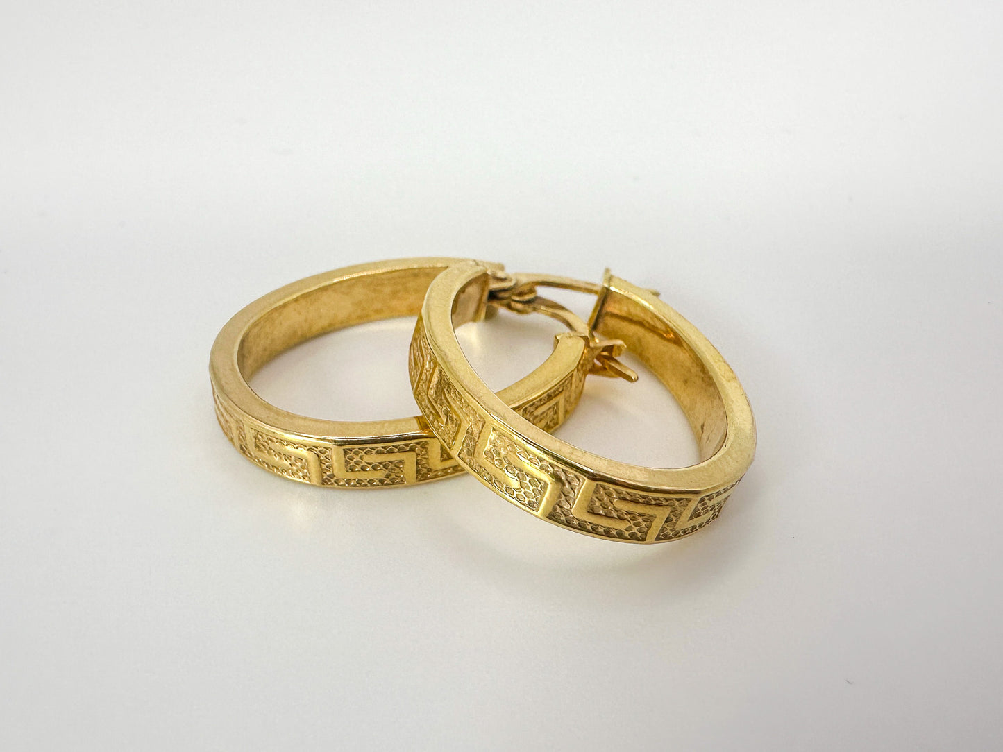 9ct Yellow Gold Greek Link Earrings
