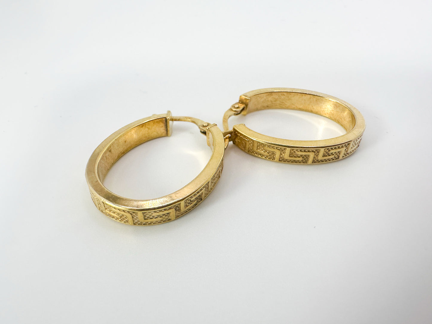 9ct Yellow Gold Greek Link Earrings