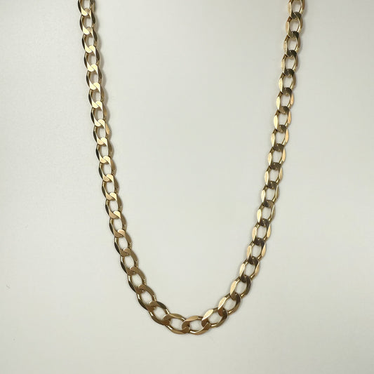 9ct Yellow Gold Flat Curb Chain 18 inches